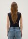 Black stretch fabric bodysuit regular fit_2