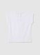 Cotton T-shirt with broderie anglaise insert_1