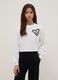 Girls' regular fit pure cotton white sweatshirt with heart_0