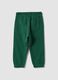 Pantaloni jogger verdi in puro cotone organico con coulisse per bimbo_1
