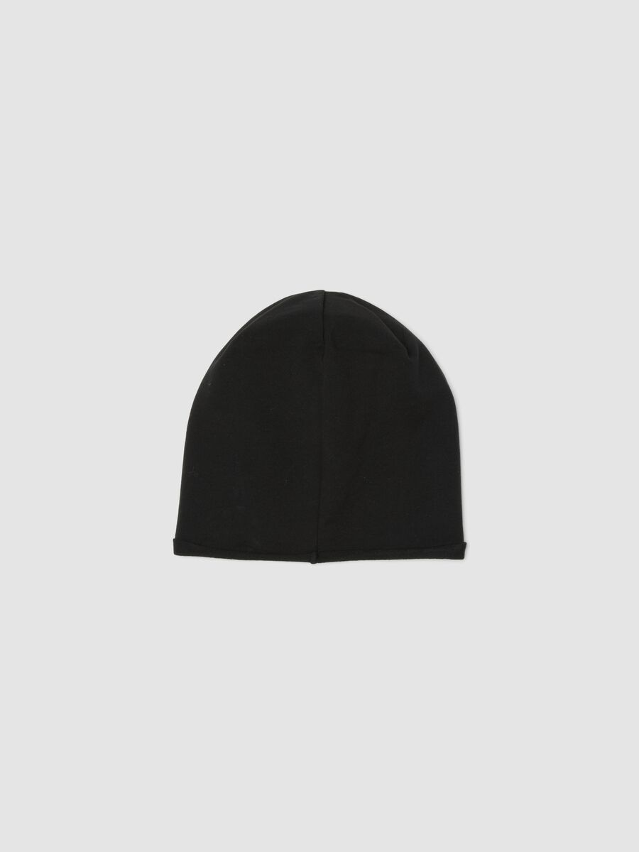 Girls&rsquo; black stretch cotton jersey hat with Lilo & Stitch print_1