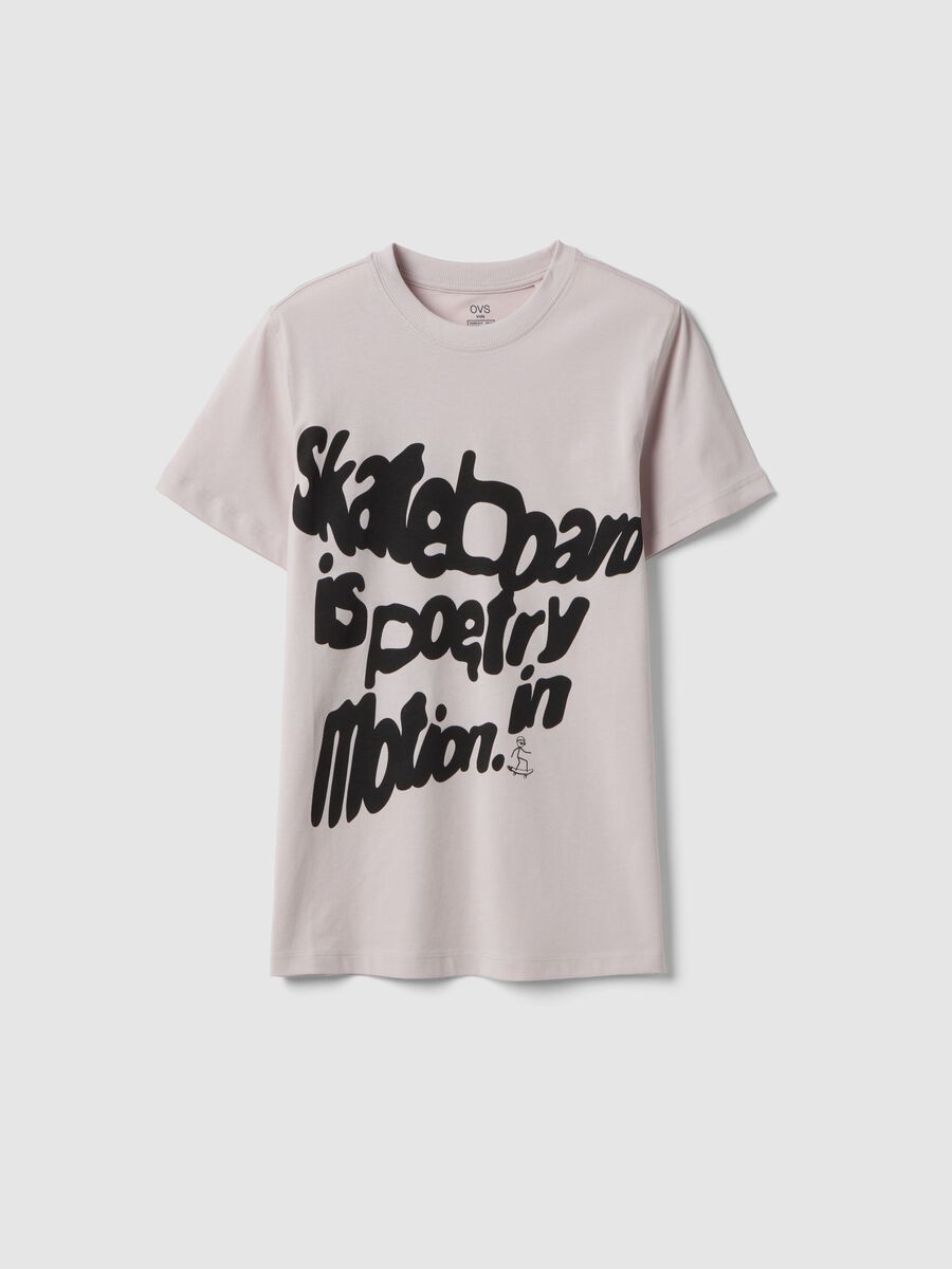 Boys' beige pure cotton T-shirt, regular fit with print_3