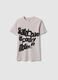 Boys' beige pure cotton T-shirt, regular fit with print_3