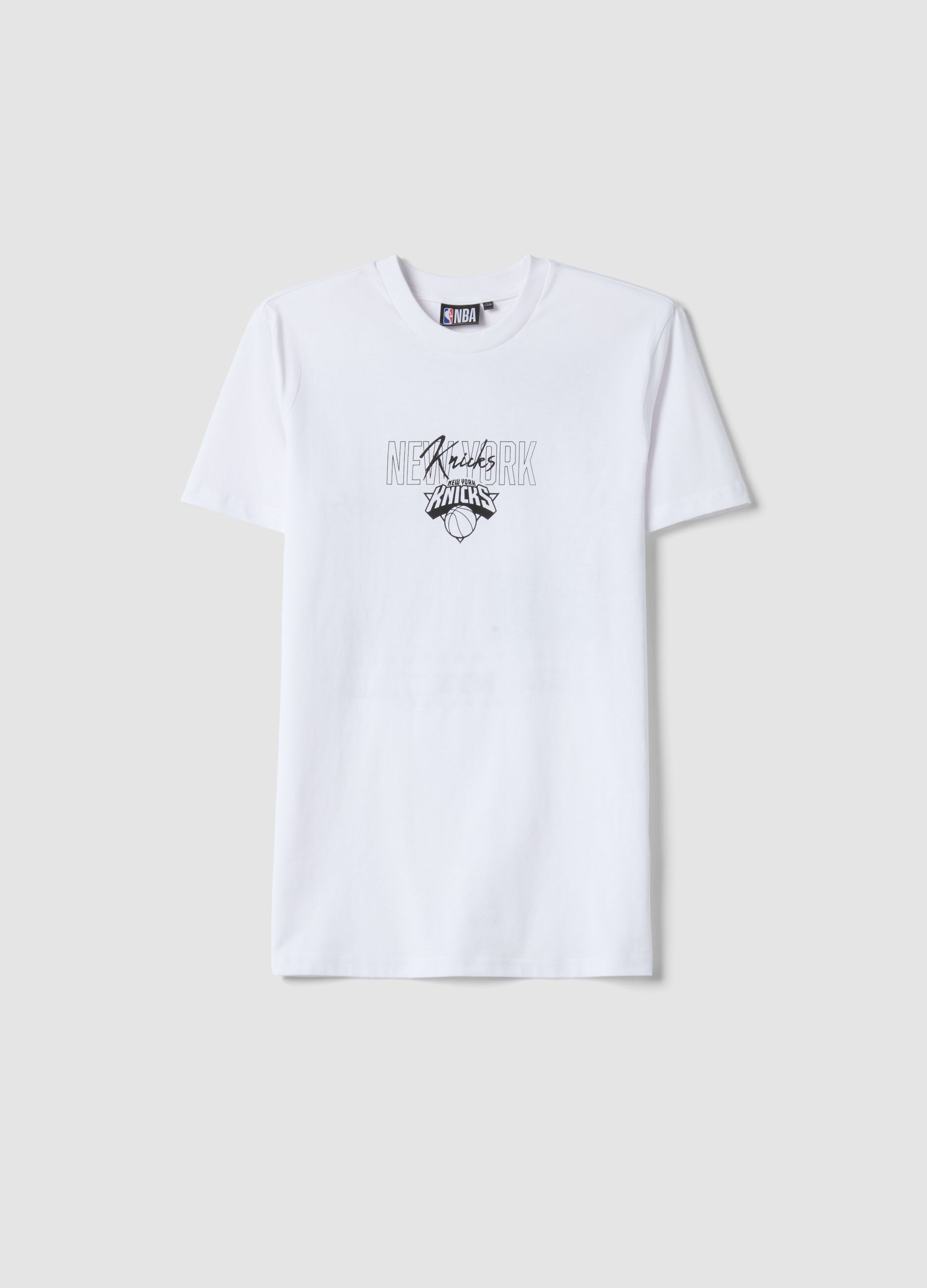 Boys' White Pure Cotton T-shirt Relaxed Fit Knicks