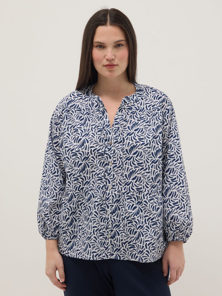 Camicia in puro cotone multicolor regular fit con fantasie_0
