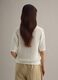 White cotton blend perforated polo collar shirt, regular fit_2