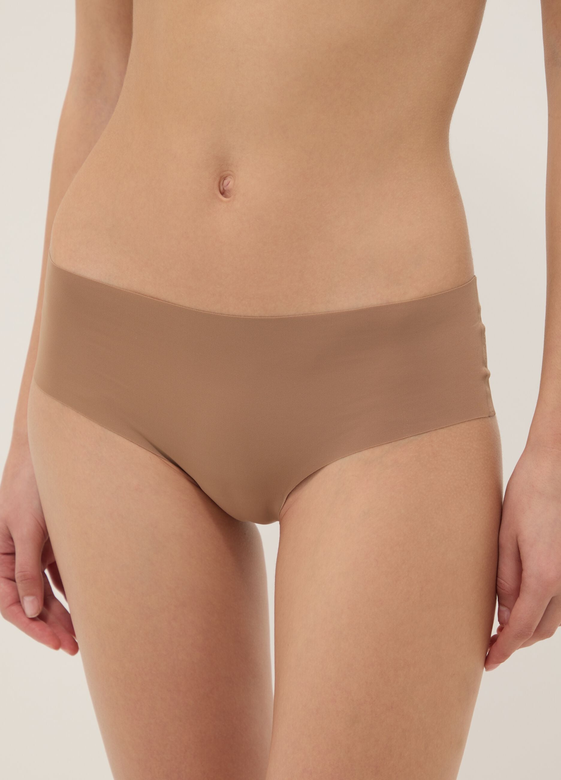 Comfortable Regular Fit Beige Briefs