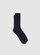 Blue Cotton Blend Midi Socks_0
