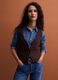 Brown wool-blend gilet with deep V-neck, regular fit_0