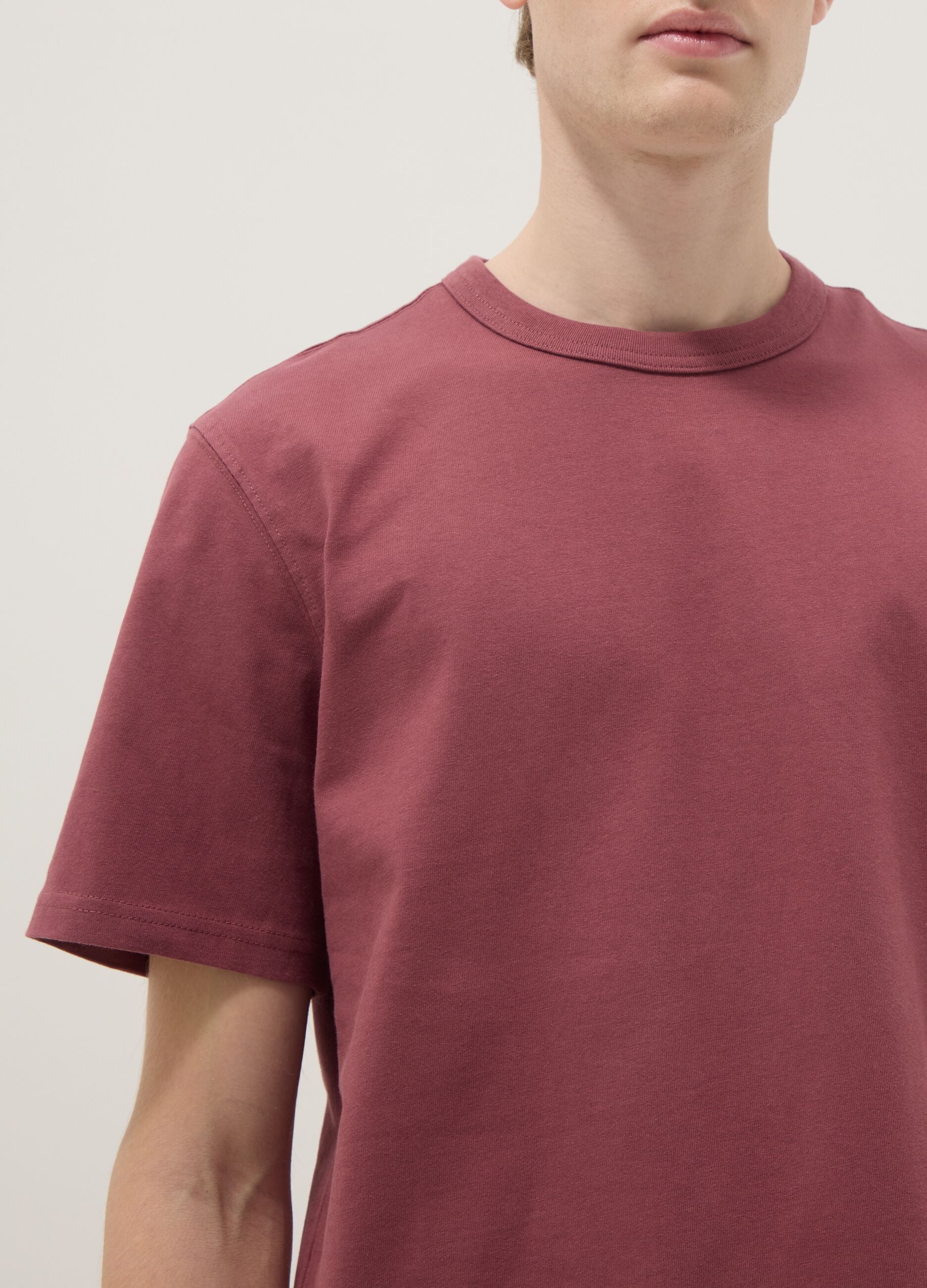 Regular fit red pure cotton short sleeve t-shirt