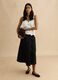 White cotton blend regular fit tank top with buttons_1