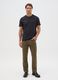 Brown cotton blend slim fit trousers_0