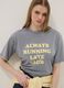 Grey pure cotton relaxed fit T-shirt with print_0