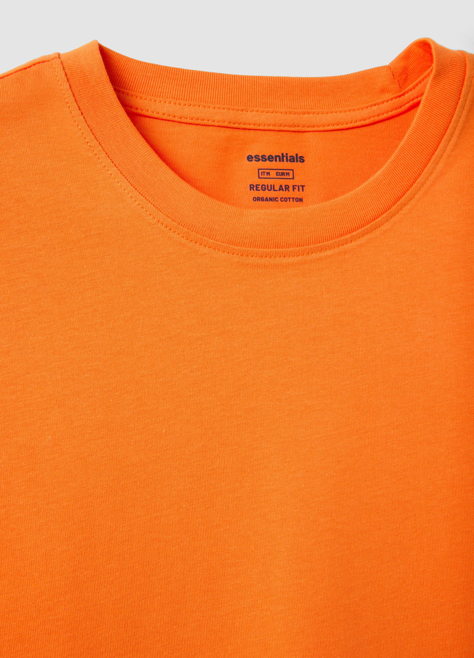 Orange Pure Cotton Short Sleeve Regular Fit T-shirt