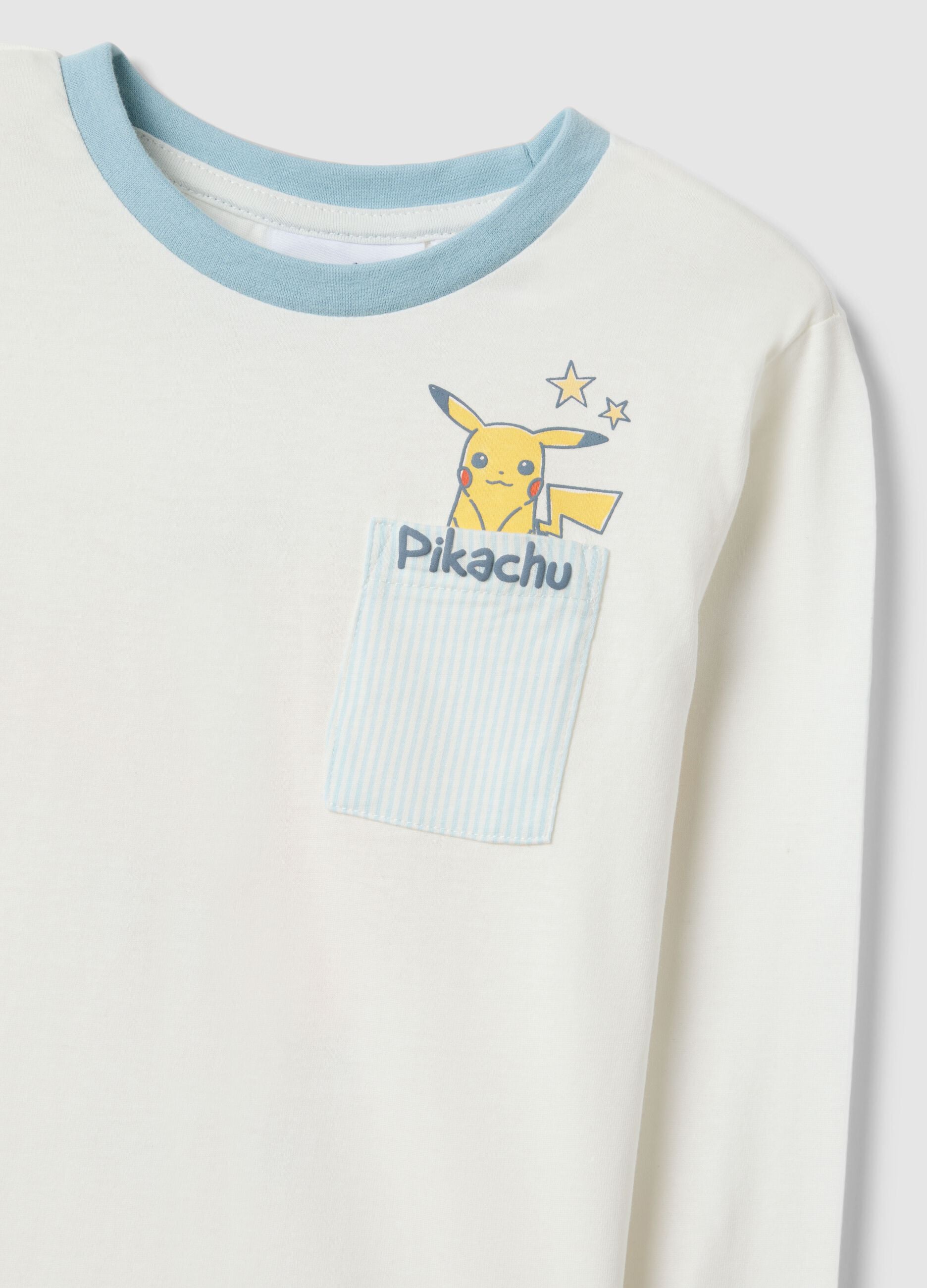 Multicolour pure cotton regular fit children's pyjamas with Pikachu