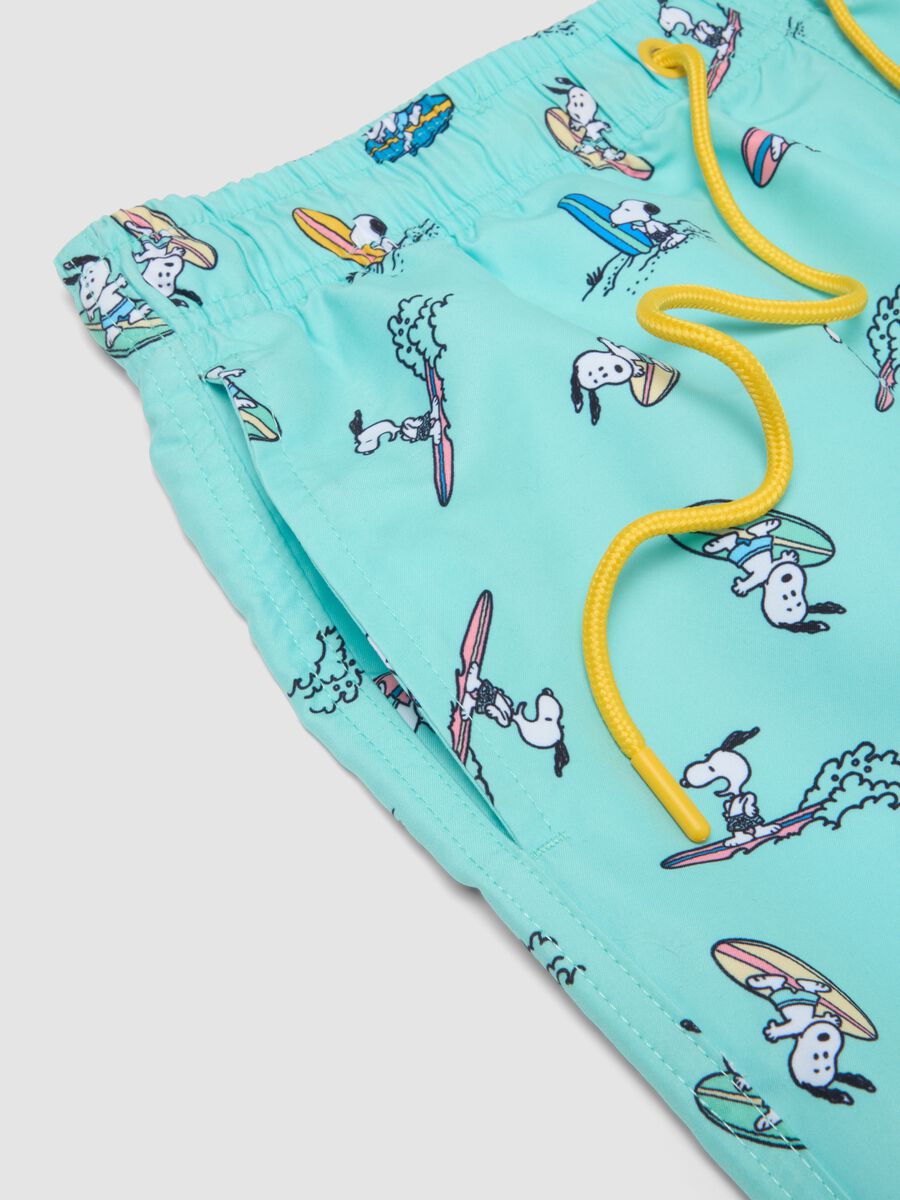 Blue swimsuit with Snoopy surf prints_5
