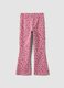 Girls&rsquo; pink organic cotton skinny leggings with heart print_0