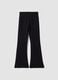 Black flared stretch organic cotton trousers for girls_3