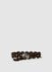 Brown genuine leather belt with metallic accents_0