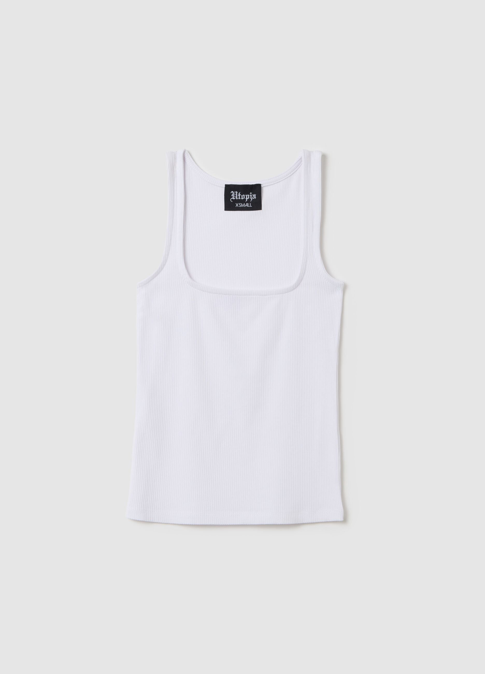 Vest Top Square Neck White