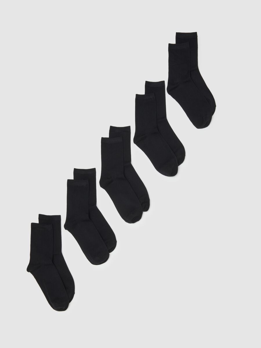 Multipack of regular fit black cotton blend socks_0
