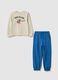 Children's beige pure cotton regular fit sweatshirt and trousers set with print_0