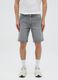 Shorts da uomo in puro cotone grigio slim fit_1