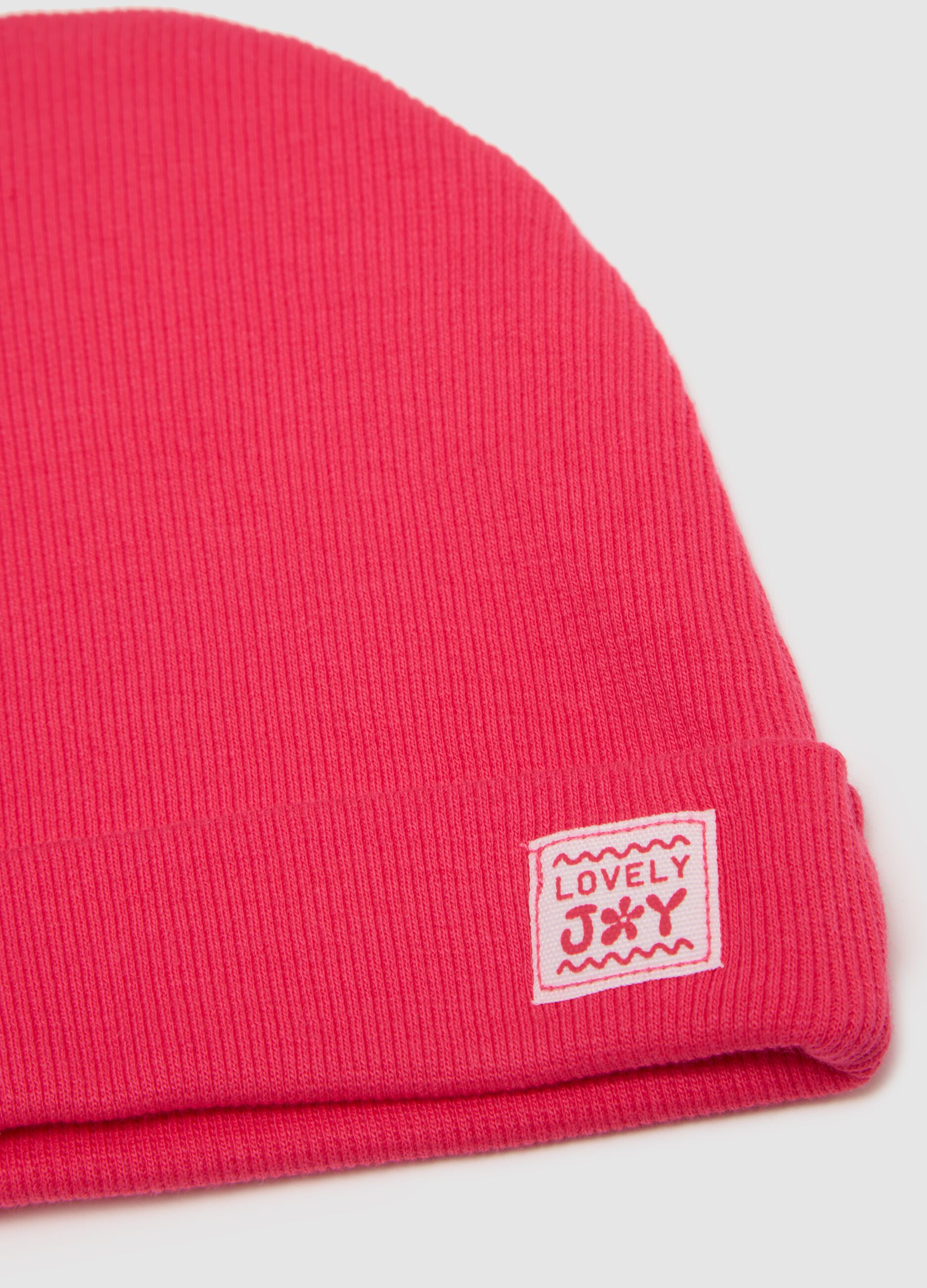 Pack of two stretch cotton hats in pink regular fit for newborns
