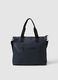 Blue shopper bag with multiple compartments and adjustable shoulder strap_1