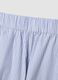 Long white and blue striped pure cotton skirt_5