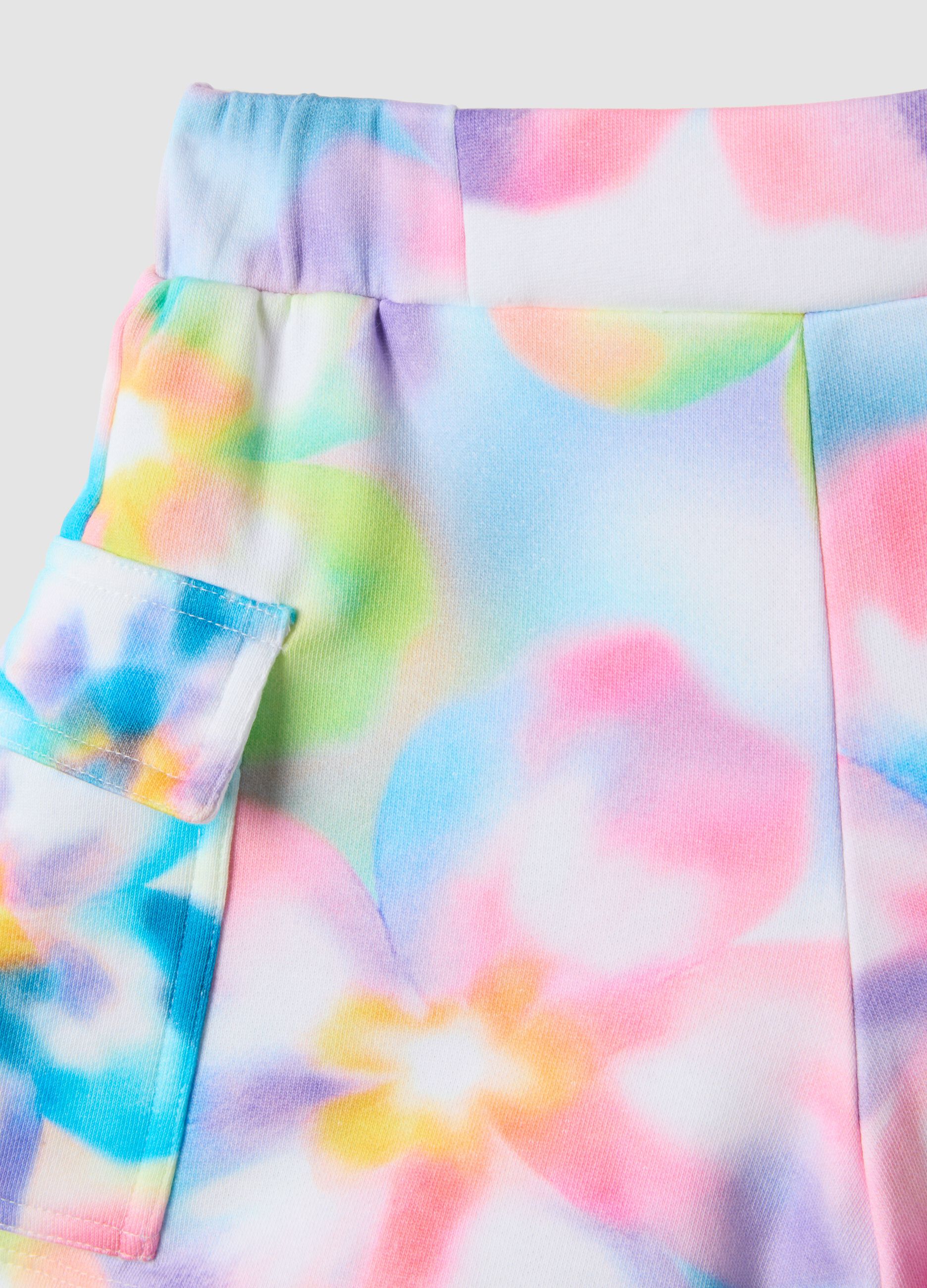 Girls&rsquo; multicolour cotton-blend shorts with floral pattern