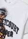 White pure cotton oversized T-shirt with basketball graphic print for boys_2