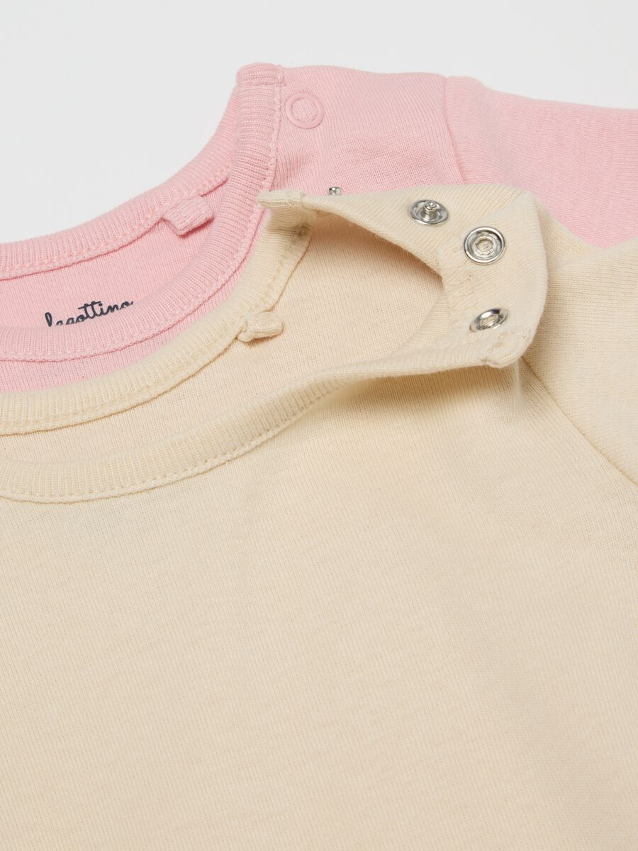 Multicoloured newborn cotton baby bodysuits in tripack_3