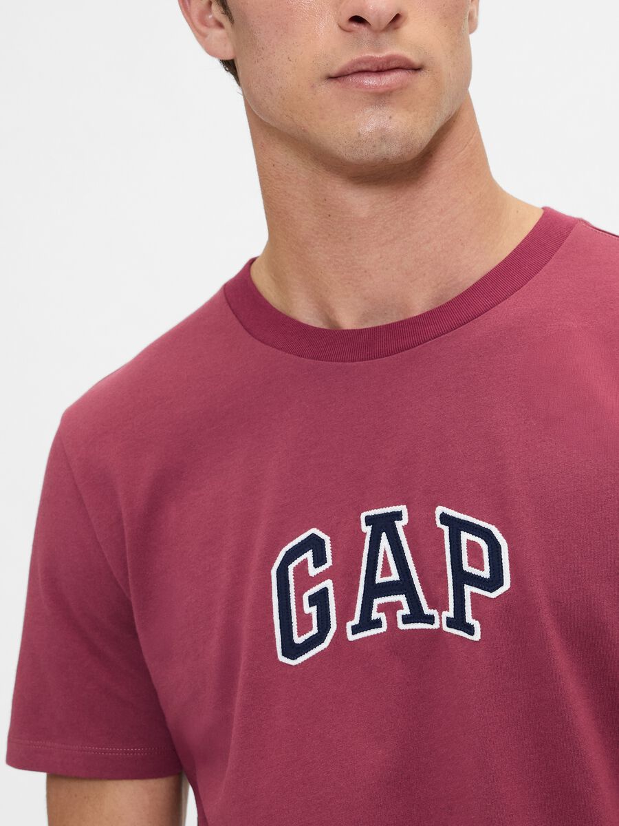 Pink cotton t-shirt with logo_3