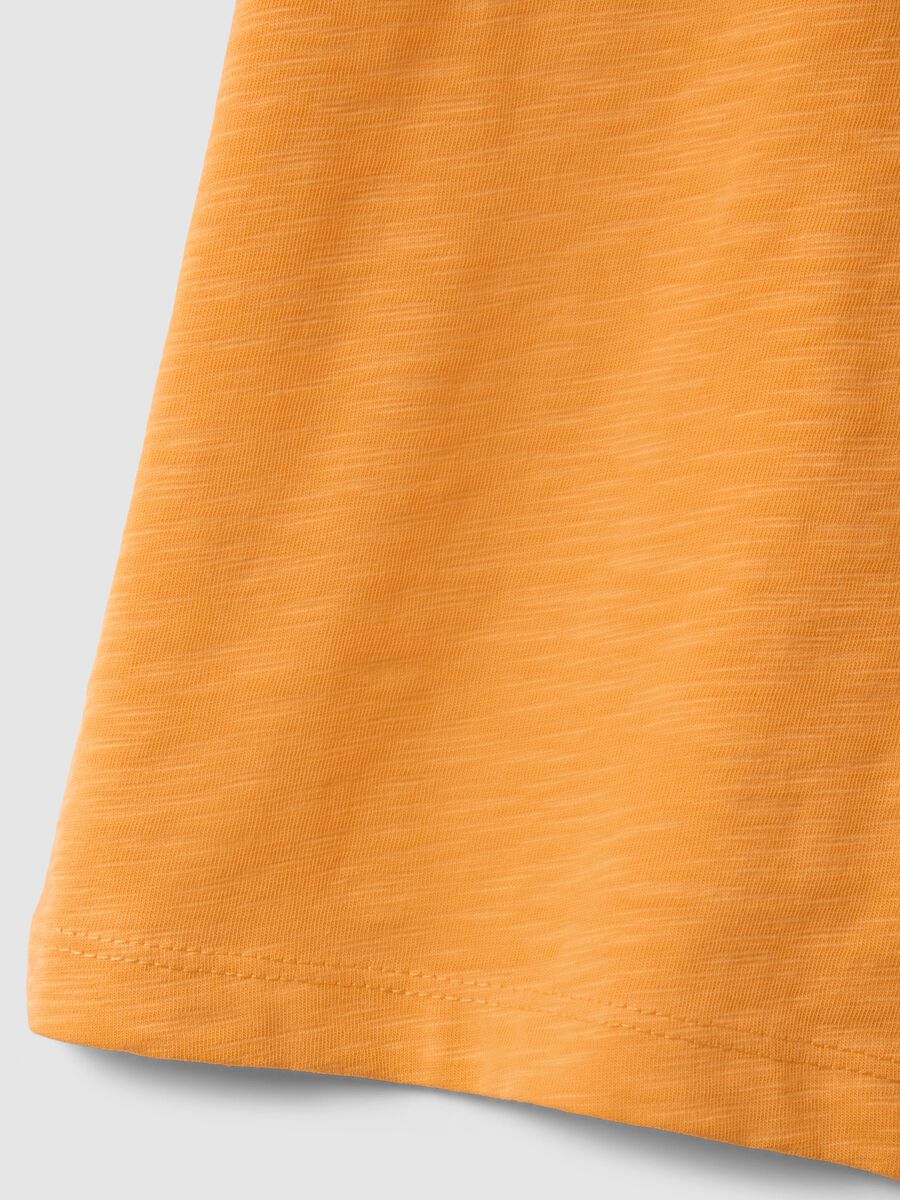 Orange crew neck pure cotton oversized fit kids t-shirt_2