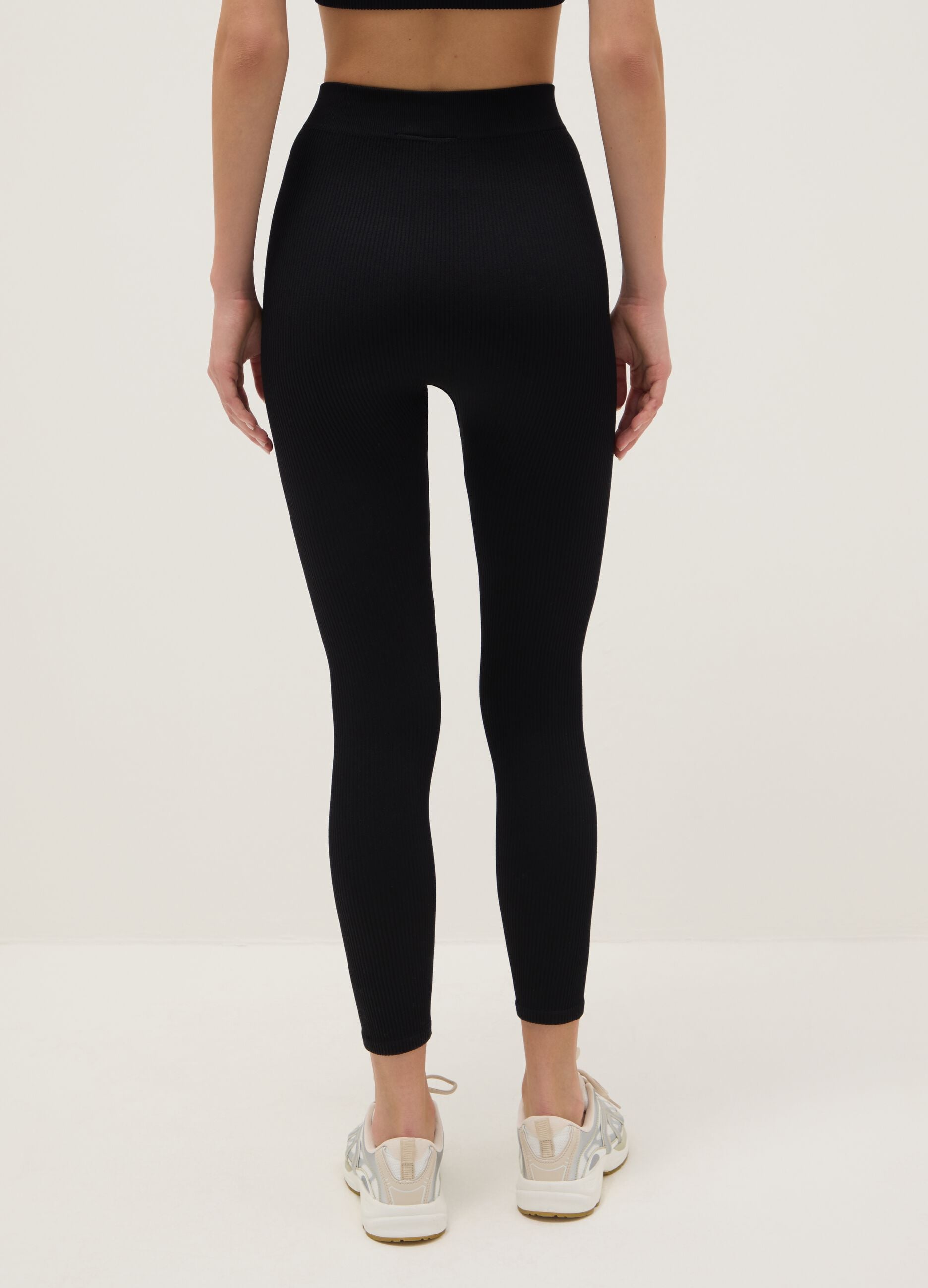 Slim Fit Black Long Sports Leggings