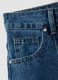 Regular fit blue stretch denim cotton blend trousers_5