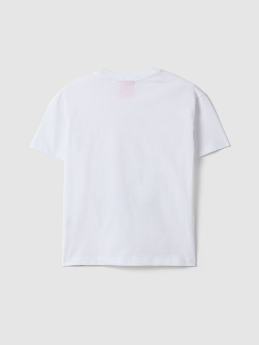 T-shirt in puro cotone bianca da bambino regular fit con stampa_1