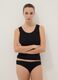Regular fit black stretch cotton vest with lace trim_0