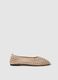 Comfortable beige ballet flats with perforated design_0