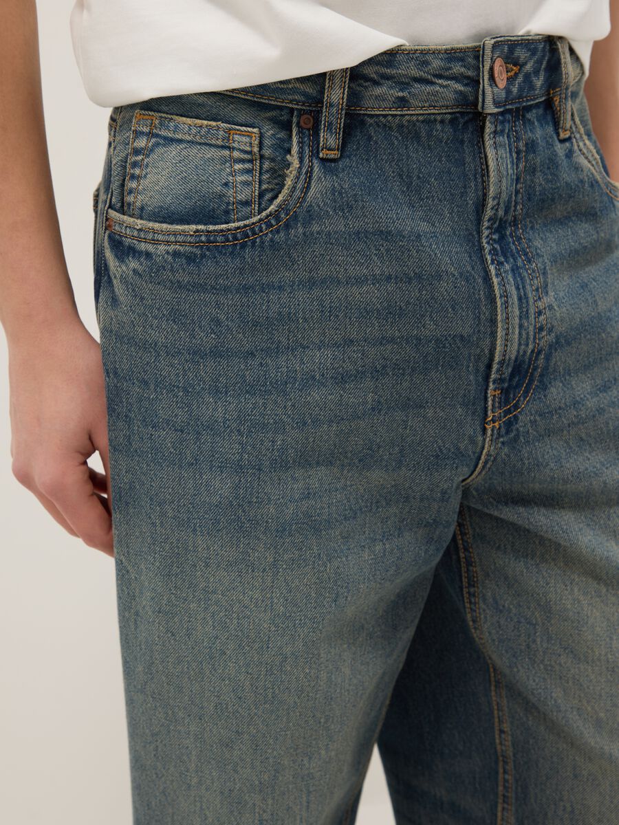 Blue Baggy Jeans in Pure Cotton_3