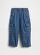 Blue cotton cargo trousers for boys_1