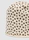 Beige stretch cotton hat with animal print for girls_2