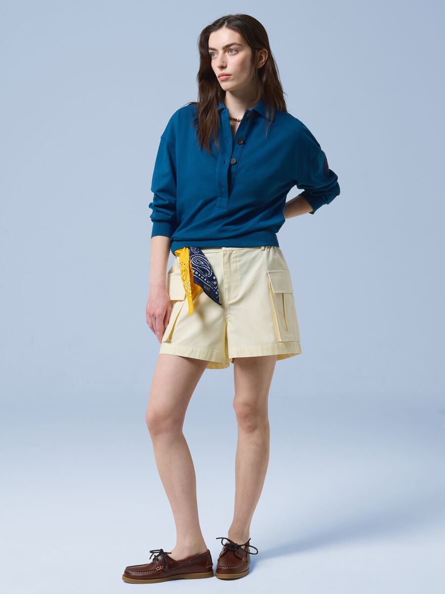 ALTAVIA SAILING blue long-sleeve polo shirt in pure cotton_2