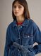 Blue denim jacket, pure cotton, regular fit with belt_0