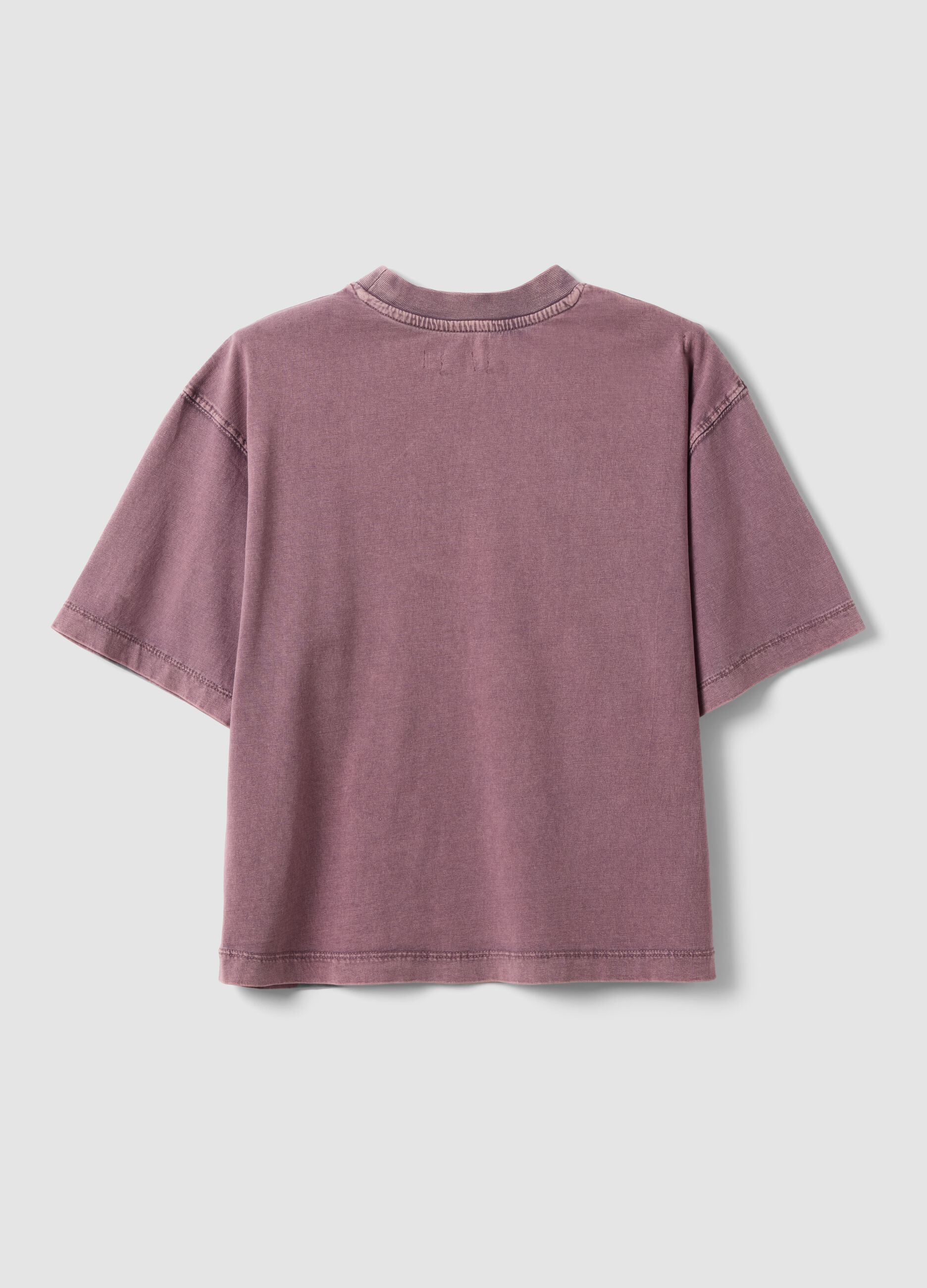 Girls' Oversized Fit Pink Pure Cotton T-shirt