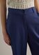 Straight blue regular fit viscose and linen blend chino trousers_3