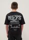 Children's black pure cotton over-fit T-shirt with Brooklyn Nets logo_1