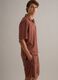 Brown short-sleeve cotton-blend polo shirt_1