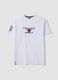 White pure cotton T-shirt with front print, oversized fit_4
